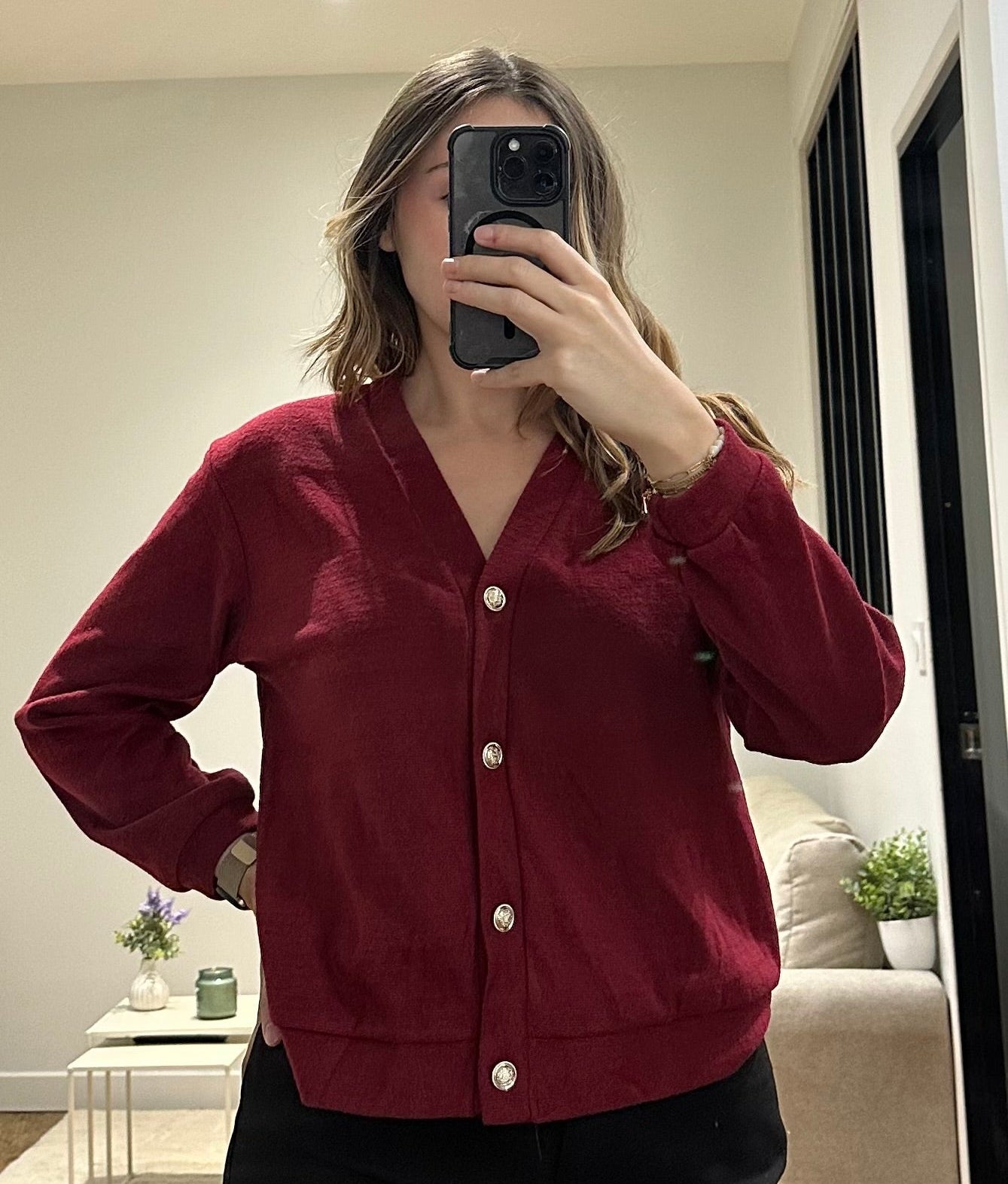 Gilet Cardigan Zoé – Bordeaux